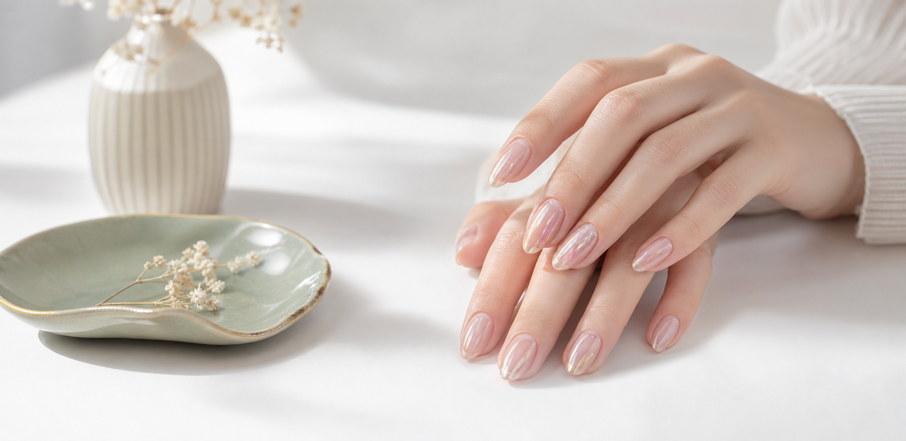 Premium blush nail art